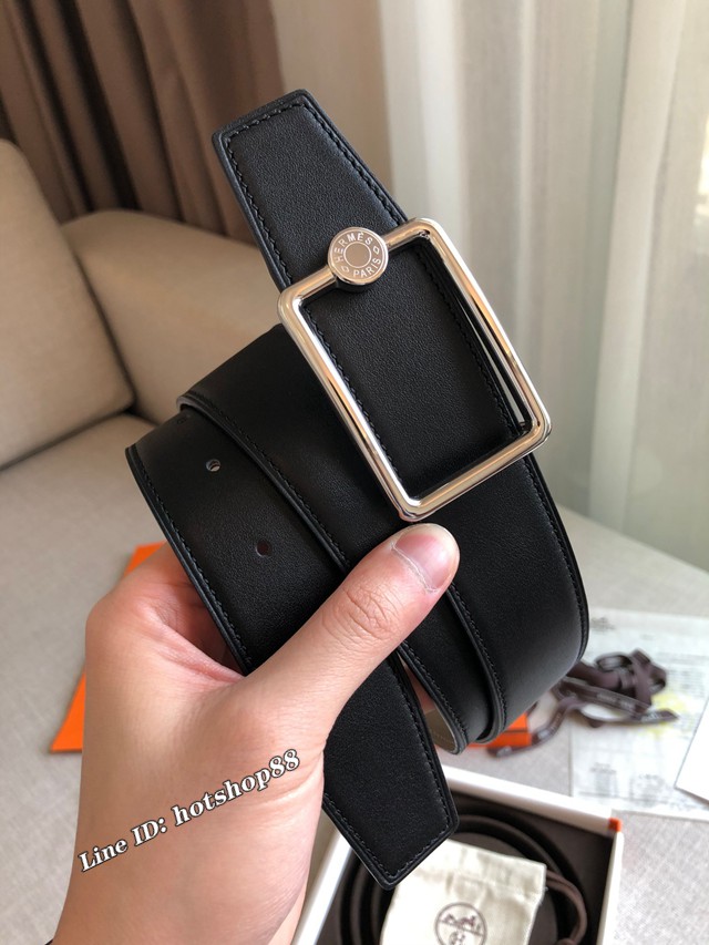 HERMES官網同步款男士皮帶 愛馬仕OSCAR BELT BUCKLE皮帶 愛馬仕雙面小牛皮腰帶  jjp1116